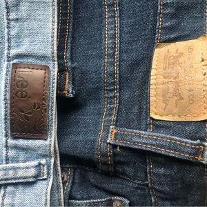 2 pairs Lee / Levi Blue Denim Jeans 1 price